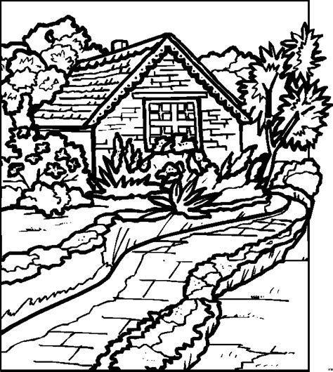 coloring page scenery christmas landscape kids coloring pages