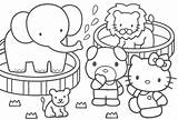Hello Coloring Kitty Pages Kids sketch template