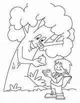 Tree Coloring Boy Pages Clipart Library sketch template