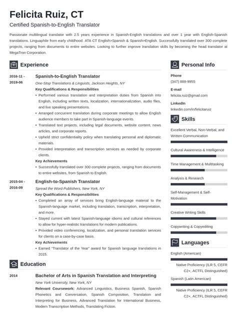 translator resume sample  skills template guide resumetemplate