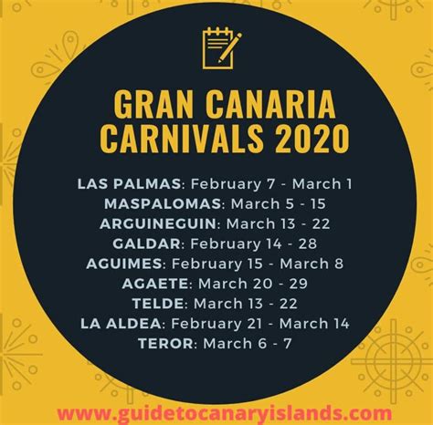 gran canaria carnivals   schedule
