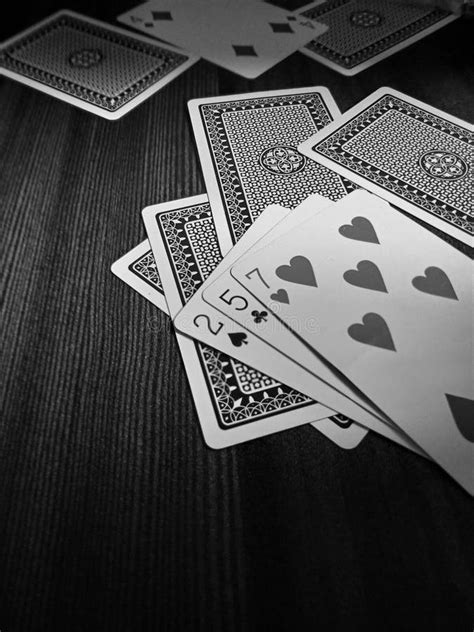 playing cards black  white picture stock photo image  transport