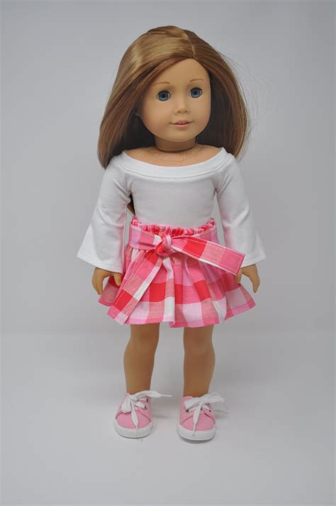 Plaid Doll Outfit 18 Inch Doll Clothes 18 Inch Doll Skirt And Top