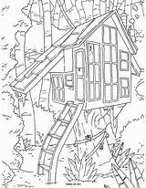 Baumhaus Boomhut Treehouse Boomhutten Kleurplaten Kleurplaat Houses Colorear Malvorlage Ausmalen Pat Catan Animaatjes Print Adulte Coloringhome Treehouses Kitapları Boyama Erwachsene sketch template