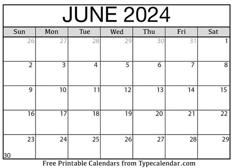 printable june  calendars