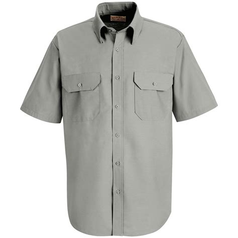 mens red kap short sleeve solid dress uniform shirt  shirts