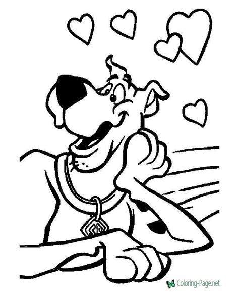 scooby doo  love coloring page