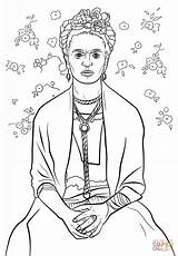 Coloring Frida Kahlo Pages Printable sketch template