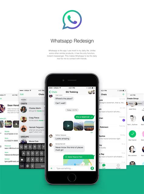 whatsapp redesign  behance