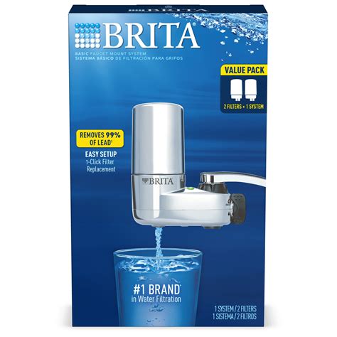 brita complete tap water faucet filtration system  pack chrome walmartcom walmartcom
