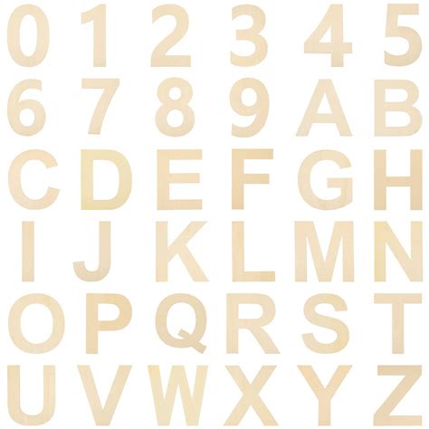 Buy 36 Pieces Wooden Letter Number Set Unfinished Wood Capital Alphabet