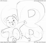 Bear Coloring Outlined Illustration Royalty Clipart Bnp Studio Vector Regarding Notes sketch template