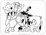 Pooh Group Winnie Coloring Pages Disneyclips Mixed Hug Funstuff Friends sketch template