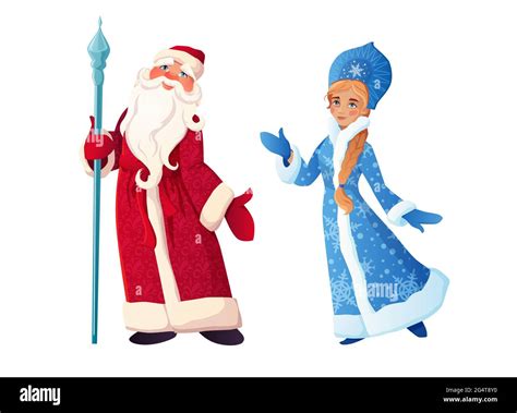 grandfather frost snow maiden cut  stock images pictures alamy