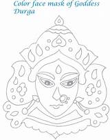 Coloring Navratri Drawing Kids Printable Pages Face Mask Navaratri Festivals Durga Goddess Maa Beautiful Getdrawings Pdf Open Print  sketch template