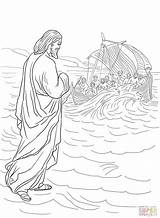 Jesus Water Walking Walks Coloring Pages Bible Printable Sheets Peter Preschool Walk School Crafts Supercoloring Kids Color Children Sunday Colouring sketch template