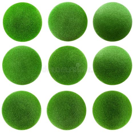 green grass balls set stock image image  circle object