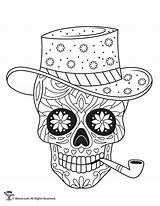 Skulls Dia Muertos Colorear Calaveras Woojr Calavera Skeleton Mexicana Woo Roses Mexicanas Mexicano Calaveritas Coco sketch template