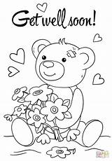 Coloring Pages Well Soon Printable Albanysinsanity Bear Cute Colouring Wishes Kids sketch template