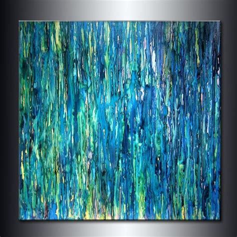 blue original abstract painting large abstract art modern fine art