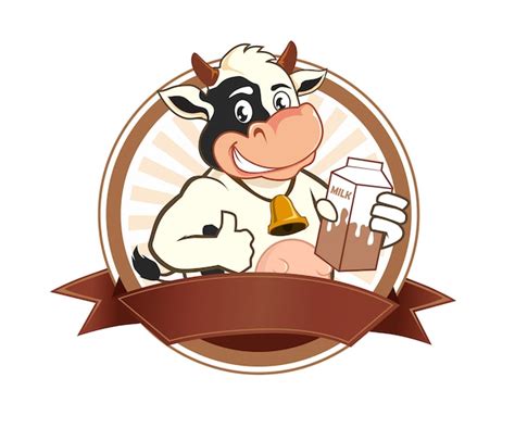 premium vector  milk logo cartoon