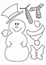 Gommettes Hiver Neige Bonhomme Habiller Snowman Nieve Papiers Muneco Navidad sketch template