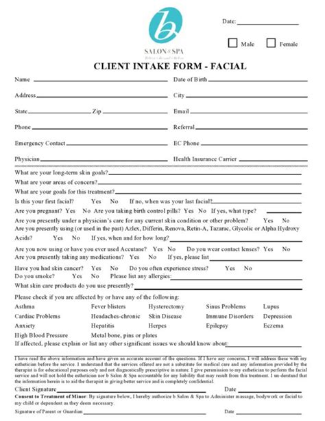 facial consent forms  templates