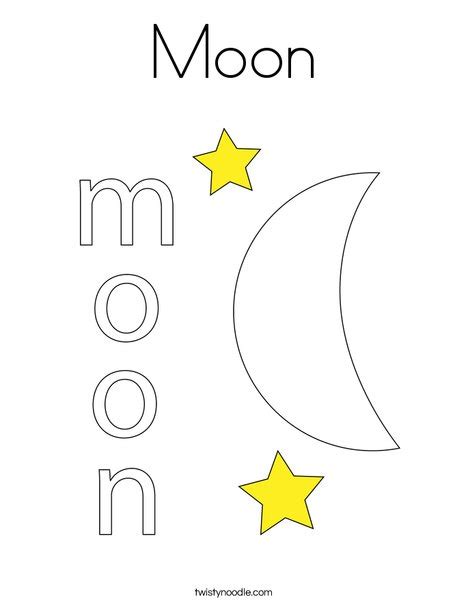 moon coloring page twisty noodle