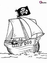 Pirate Ship Coloring Printable Bubakids Pages Kids Cartoon Zdroj článku sketch template