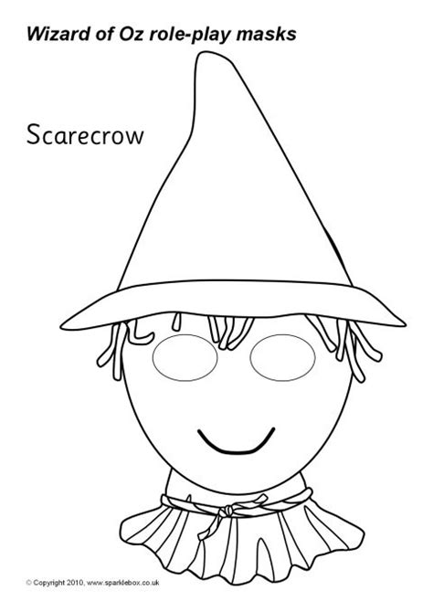 paper scarecrow hat template sketch coloring page