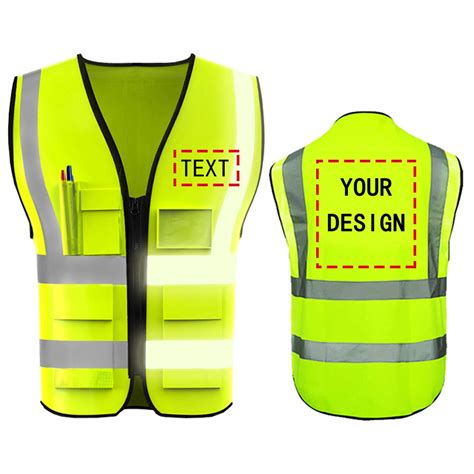 Buy Yoweshop High Visibility Safety Vest Custom Your Logo Protective