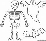 Skeleton Halloween Coloring Skeletons Printable Template Ghost Bat Cut Drawing Simple Hands Pages Heart Party Draw Bigactivities Walk Dallas People sketch template
