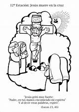 Crucis Catequesis Niños Jesús Ninos Crucifixión Biblia Crucifixion Carinho Estacion Setmana Cristianas Catequese às Comentário sketch template