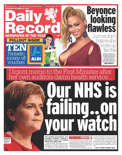 daily record  twitter thursdays daily record front page