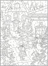 Pages Coloring Winter Dover Library Clipart Colouring Scenes sketch template
