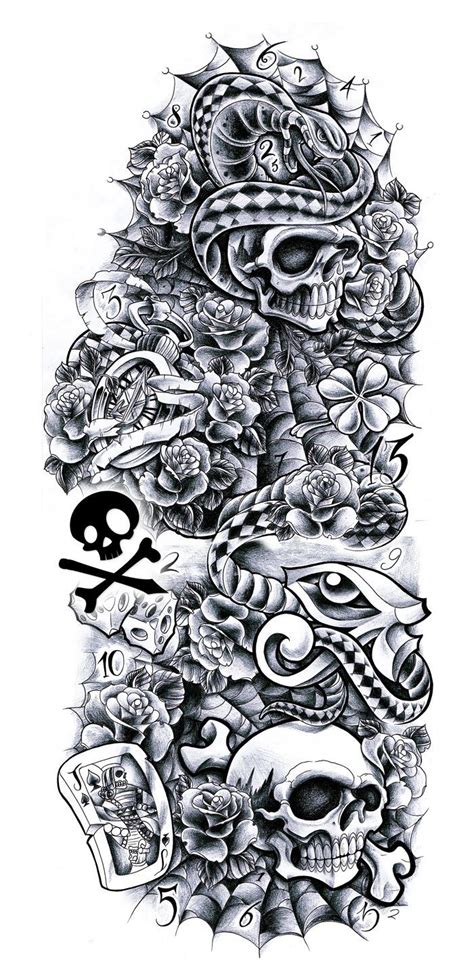 top full sleeve tattoo design template
