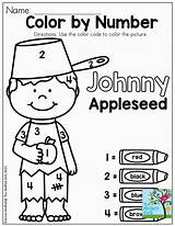 Appleseed Johnny Coloring Color Number Preschool Pages Printables Kindergarten Apple Printable Basic Practice Fun Numbers Fall Apples Worksheets Tons Lessons sketch template