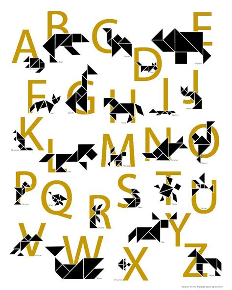 tangram animal alphabet poster alphabet poster tangram tangram