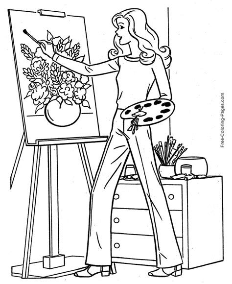 artist coloring coloring pages