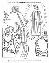 Coloring Nephi Jesus Nephites Appearing Clean Living Happy Christ Getcolorings Pages Lesson Primary His sketch template