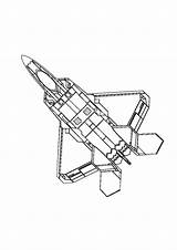 Kampfjet Flugzeug Ausmalen Malvorlage Ausmalbild F22 Raptor Vorla Propeller sketch template