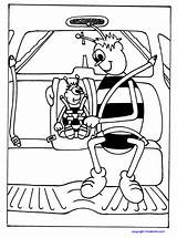 Coloring Seatbelt Safety Colouring Kinderart Pages Color Print Bee Pdf Size Book sketch template