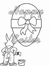 Easter Coloring Pages Paint Happy Eggs Bunny sketch template