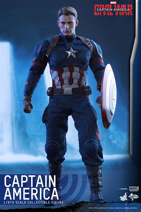 hot toys 1 6th scale captain america from civil war plastic and plush