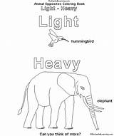 Heavy Light Coloring Opposites Animal Book Printable Learning Crafts Enchantedlearning Enchanted Search Smooth Lightheavy Books sketch template
