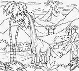 Dinosaur Jurassic Volcano Prehistoric Diplodocus Simple sketch template