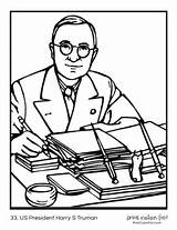 President Coloring Pages Truman Harry Presidents Leaders Printables American First Eisenhower sketch template