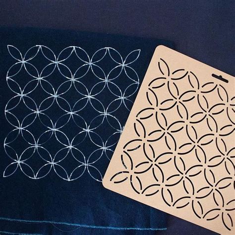 sashiko stencil  acrylic sashiko embroidery pattern etsy sashiko