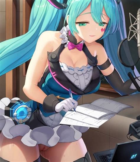 revered vocaloid hatsune miku records some lewd sounds in