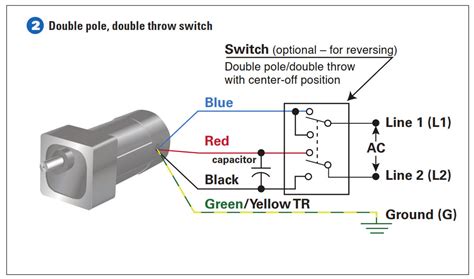 reversible ac motor wiring diagram   connect  reversing switch      wire psc
